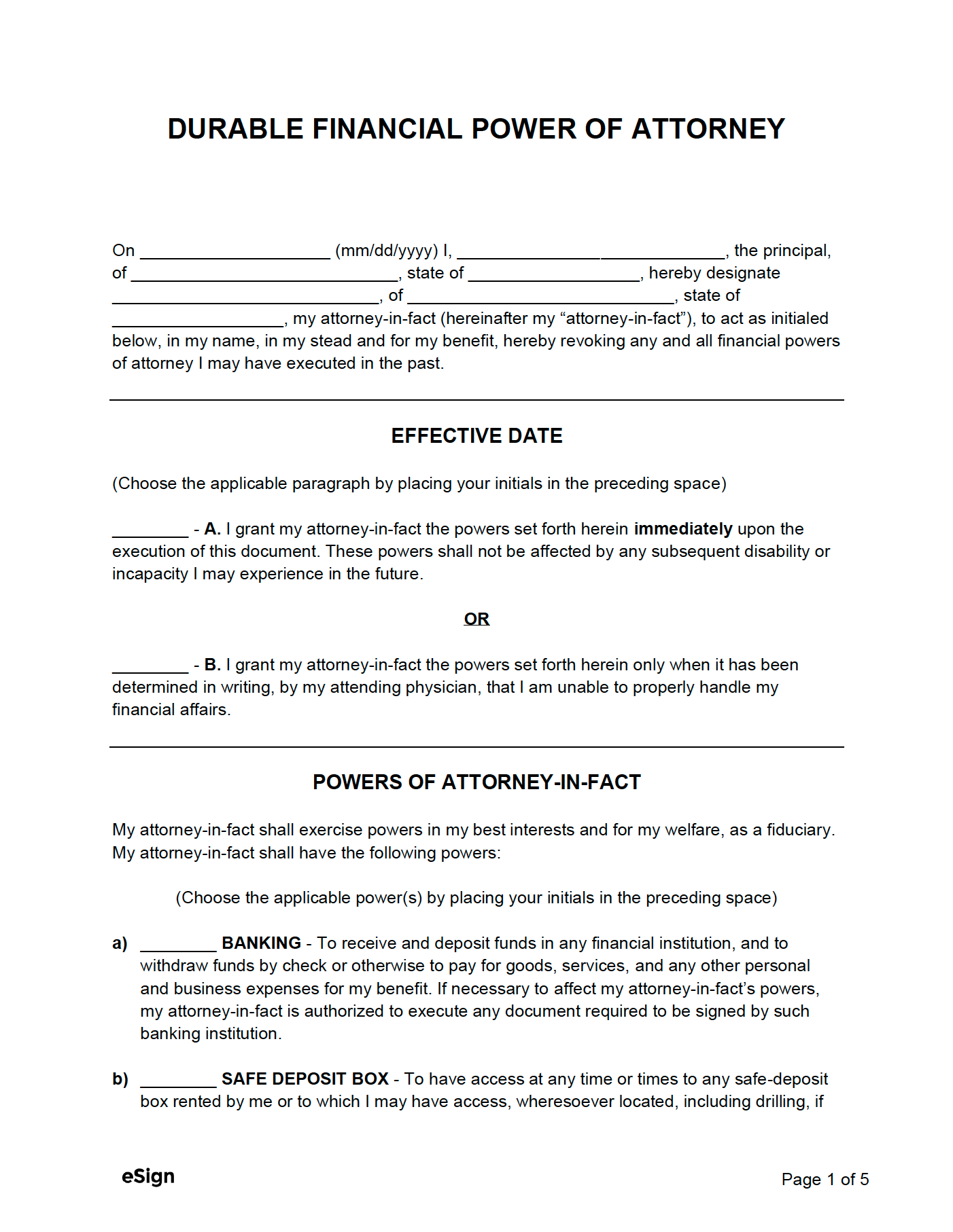 free printable living will and power of attorney
