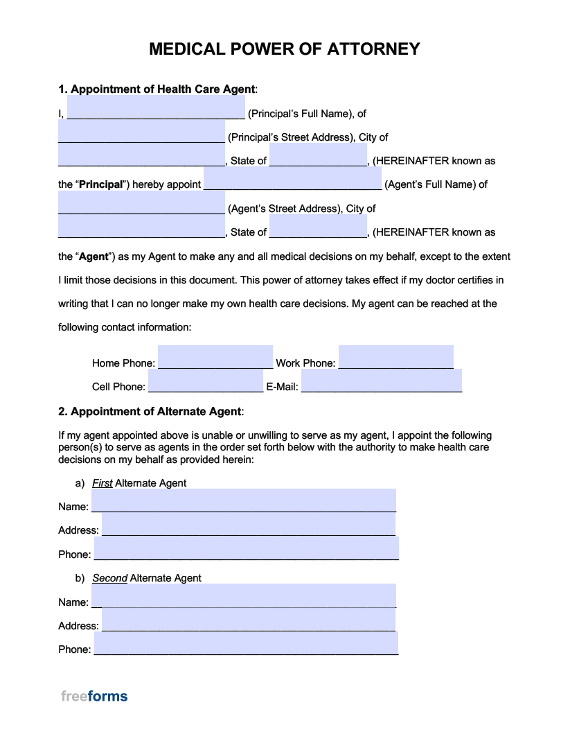 free-medical-power-of-attorney-forms-pdf-word-worksheets-library for Free Printable Medical Proxy Form Free Medical Power of Attorney Forms | PDF | WORD - Worksheets Library for Free Printable Medical Proxy Form