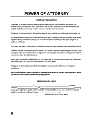 free printable living will and power of attorney