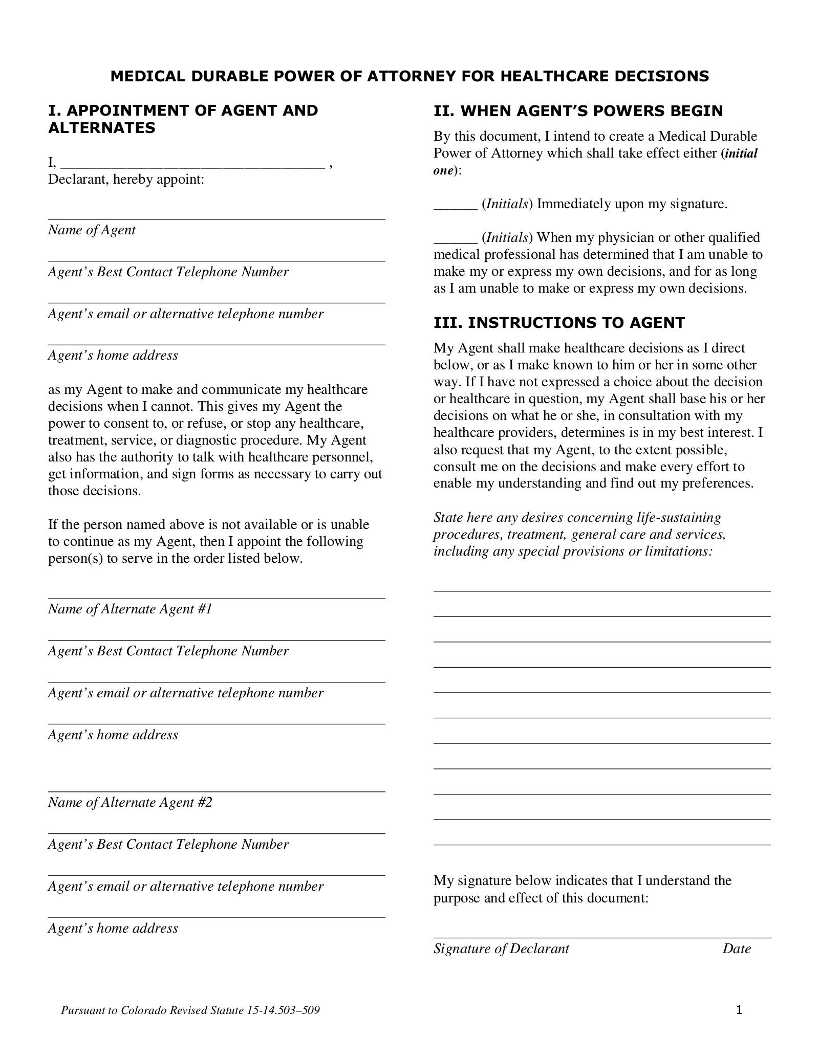 free printable living will and power of attorney