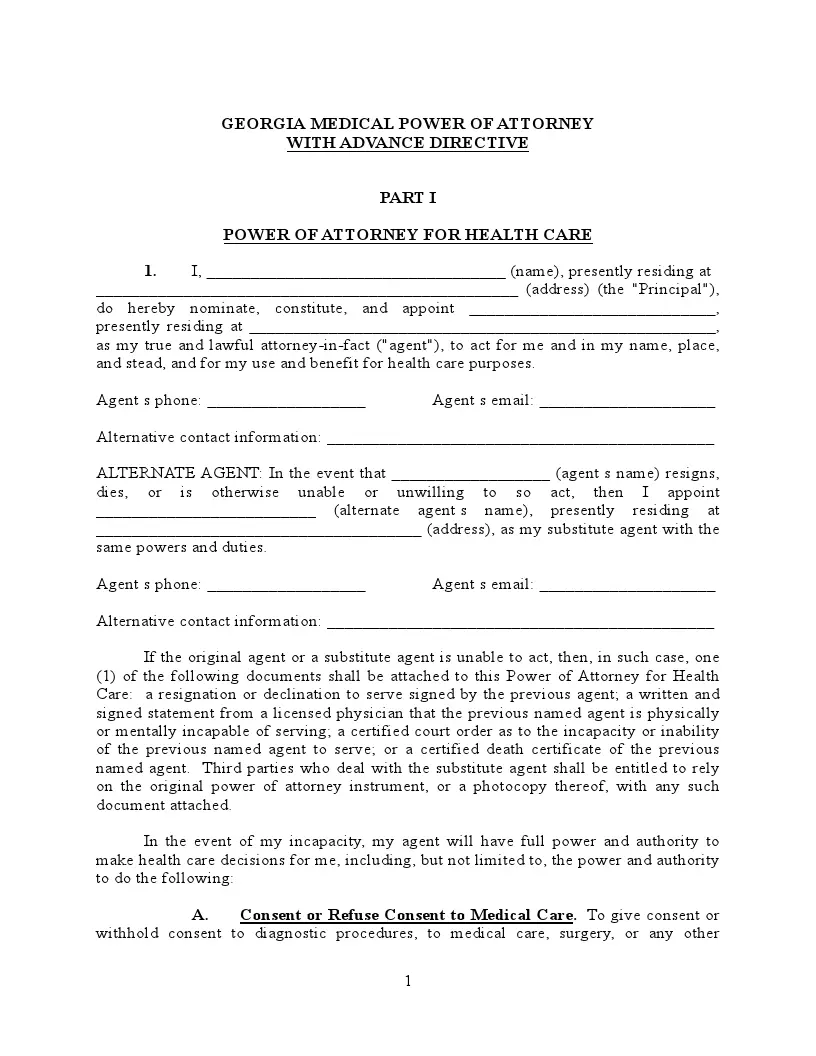 georgia-medical-power-of-attorney-form-ga-health-care-poa-worksheets-library for Free Printable Living Will Form Georgia Georgia Medical Power of Attorney Form | GA Health Care POA - Worksheets Library for Free Printable Living Will Form Georgia