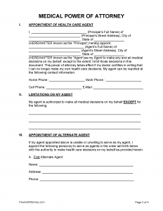free printable living will and power of attorney