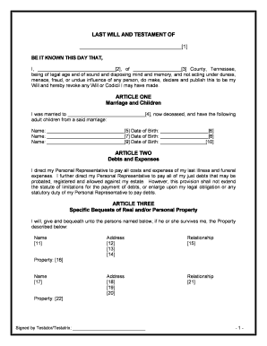 free printable living will form tennessee