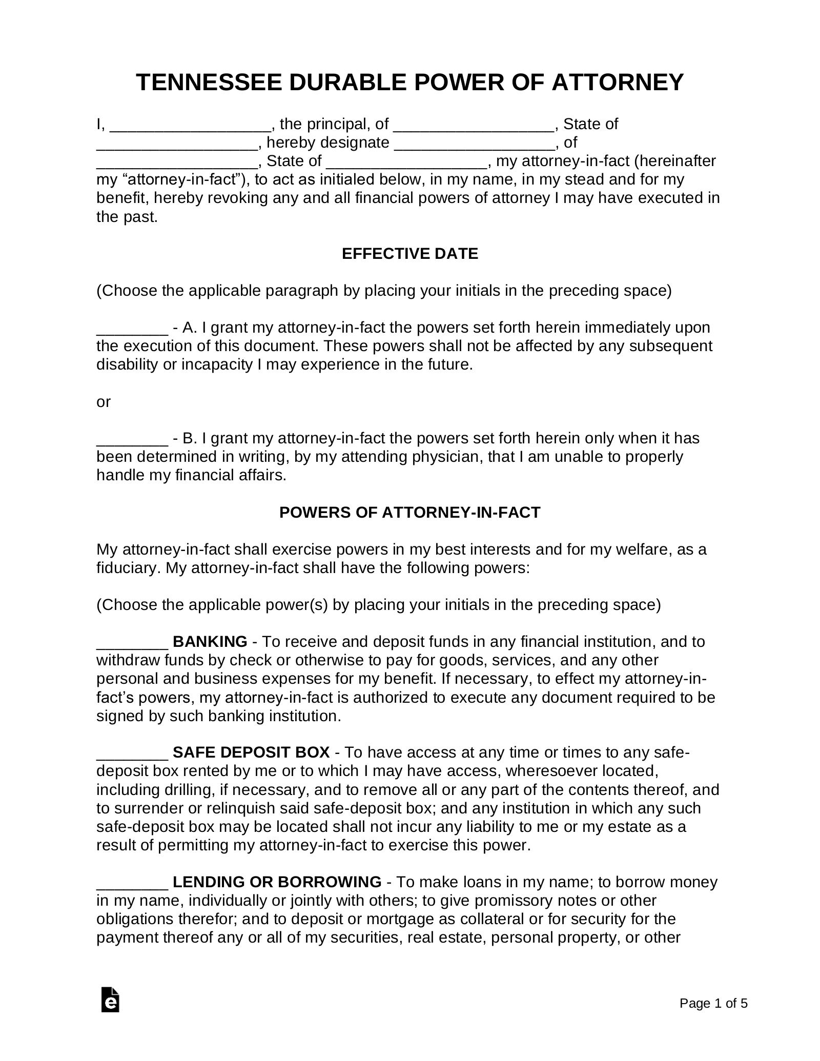 free printable living will form tennessee
