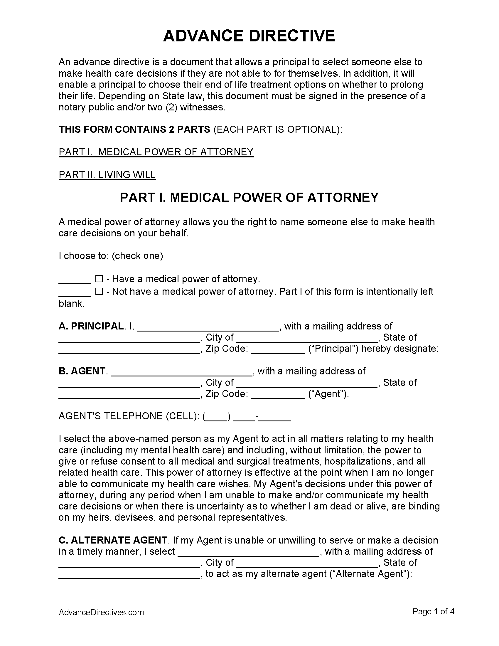 free-advance-directive-forms-50-states-pdf-word-worksheets-library for Free Printable File Printable Living Will Forms Free Advance Directive Forms (50-States) | PDF | WORD - Worksheets Library for Free Printable File Printable Living Will Forms