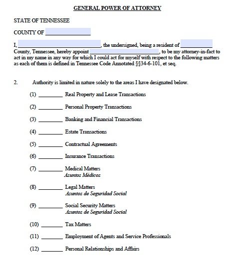 free printable living will form tennessee
