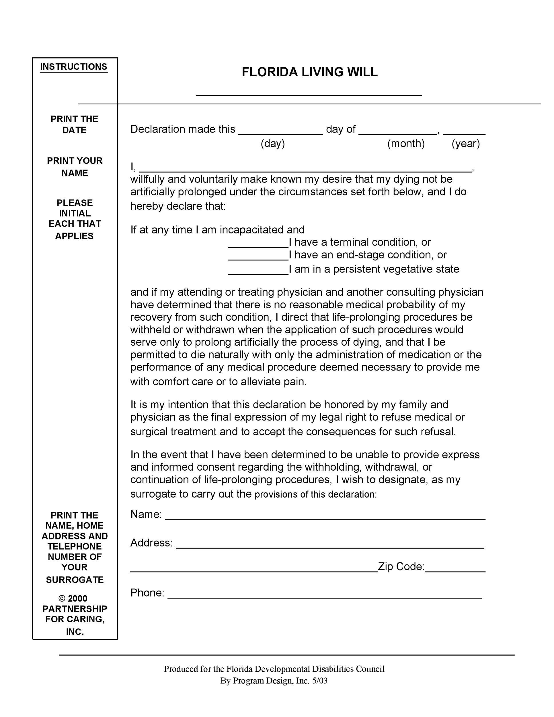 50 Free Living Will Templates & Forms [Word] ᐅ TemplateLab - Worksheets Library for Free Printable Will Forms Pdf Free Download