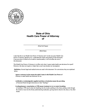 free printable living will forms ohio