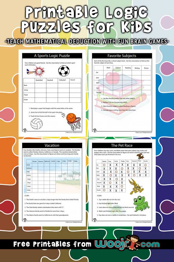 free printable logic puzzles with solutions
