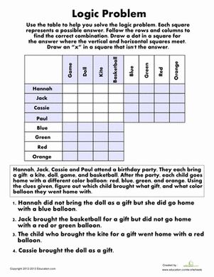 Logic Problem | Worksheet 