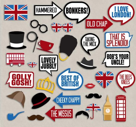 free printable london photo booth props