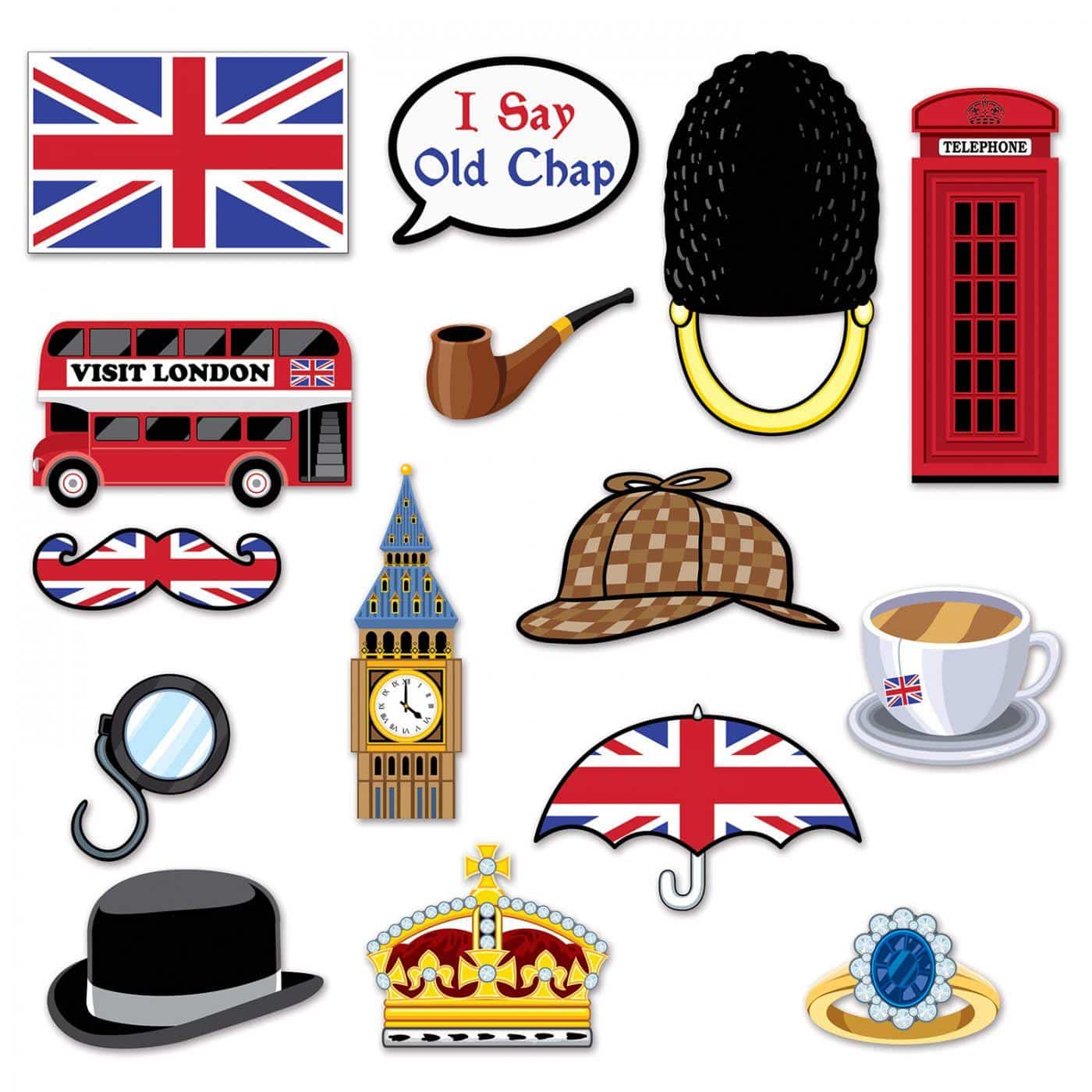 free printable london photo booth props