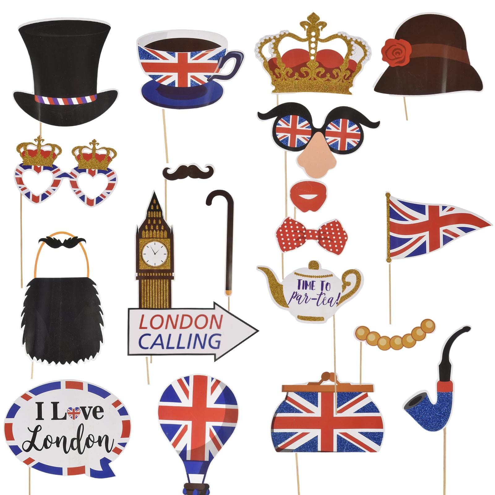 free printable london photo booth props
