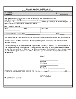 free printable louisiana bill of sale