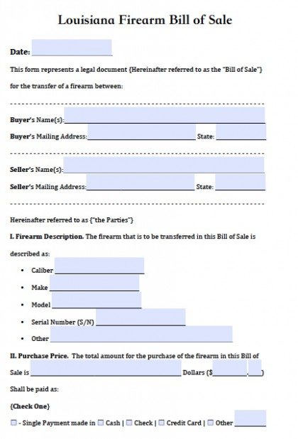 free printable louisiana bill of sale
