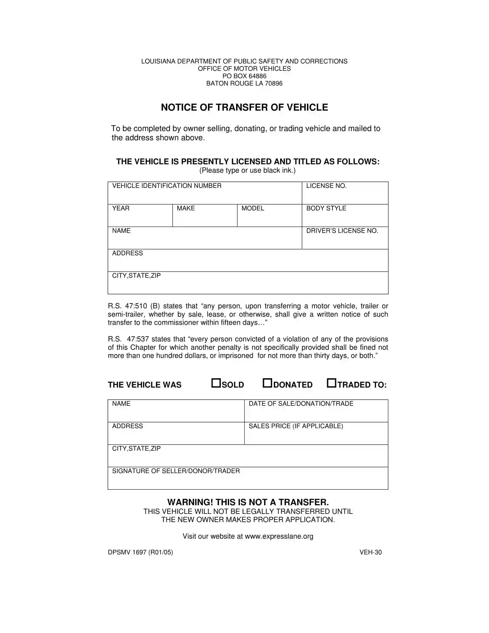 free printable louisiana bill of sale