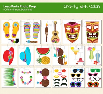 free printable luau photo booth props