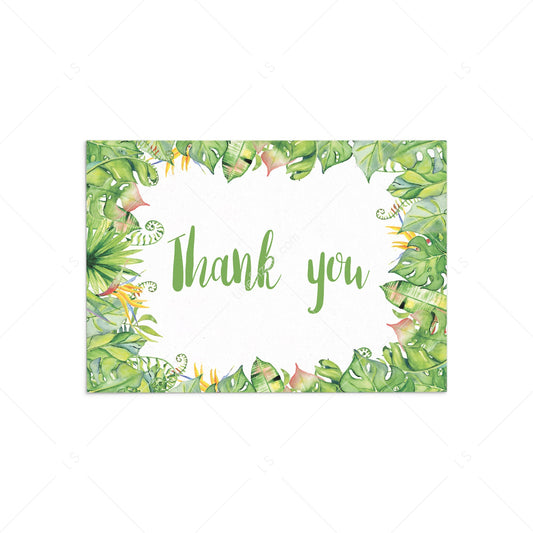 free printable luau thank you cards