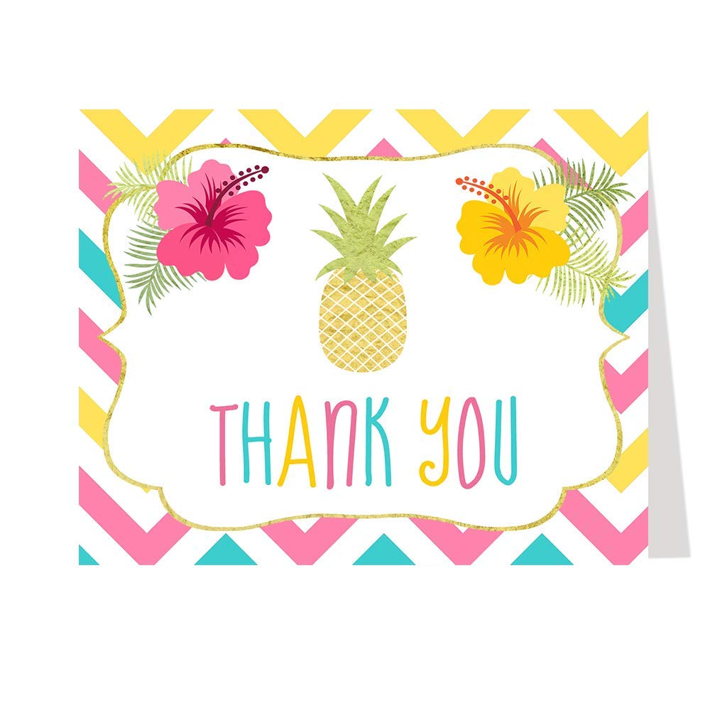 free printable luau thank you cards