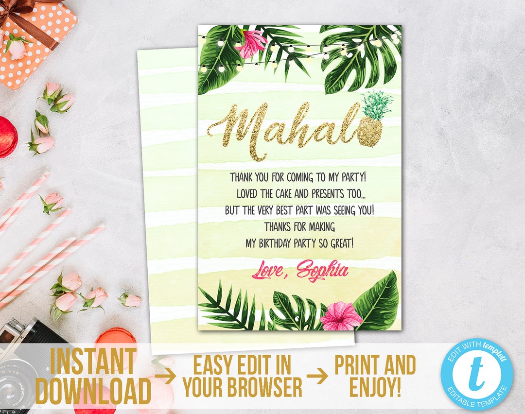Tropical Thank You Cards - Match Your Color &  Style Free!