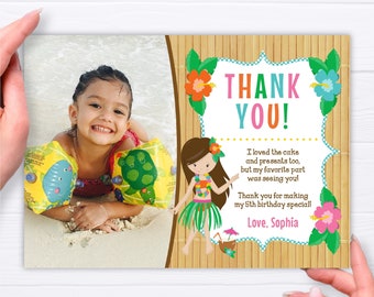 free printable luau thank you cards