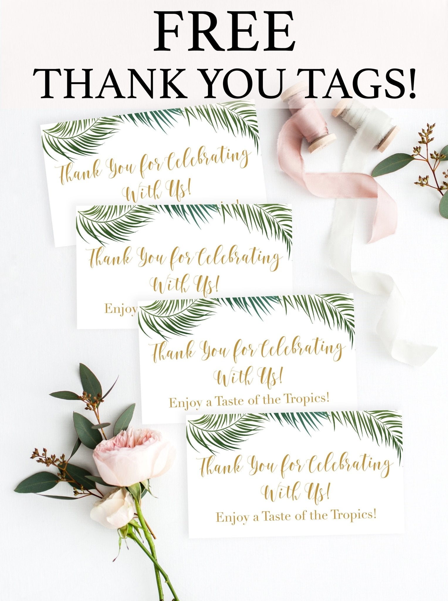 free printable luau thank you tags