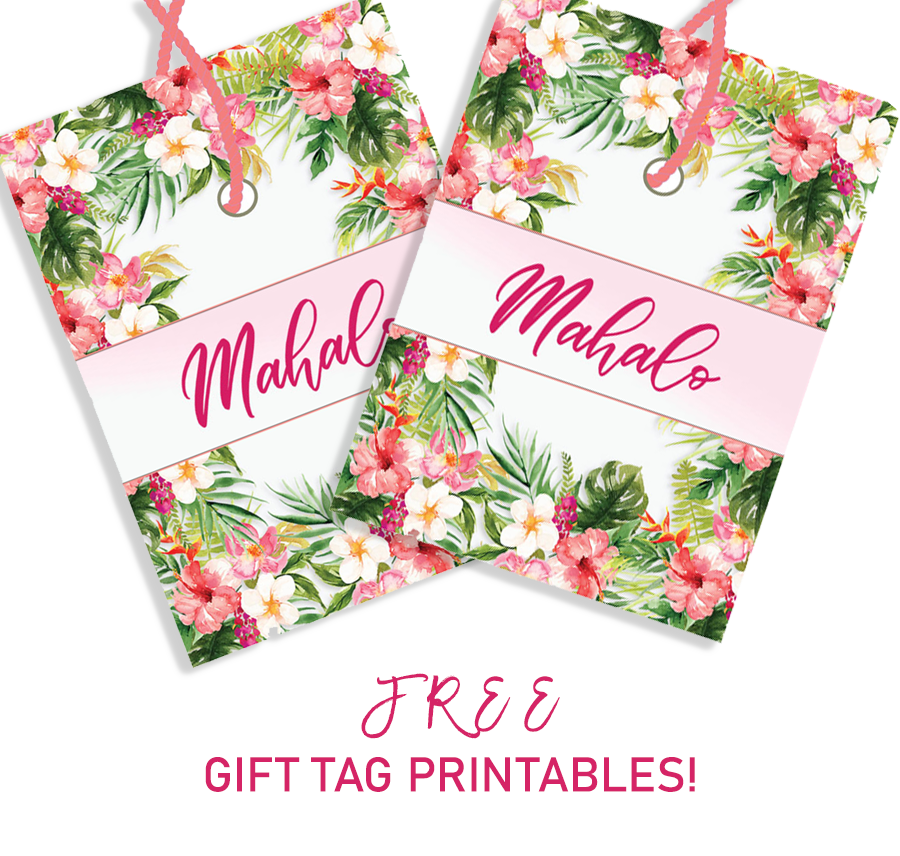 free printable luau thank you tags