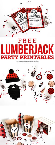 free printable lumberjack party invitations