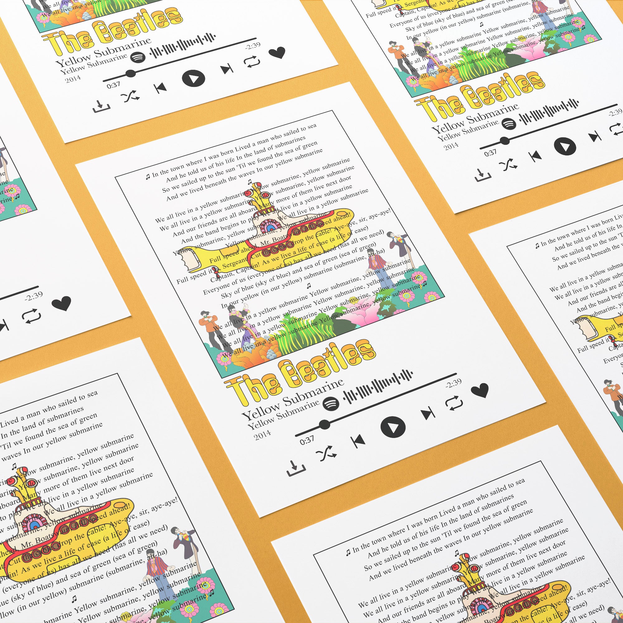 The Beatles - Yellow Submarine Lyrics | Modern Wall Art &  Prints ...