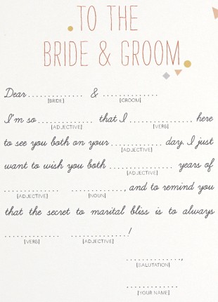 free printable mad libs for wedding reception