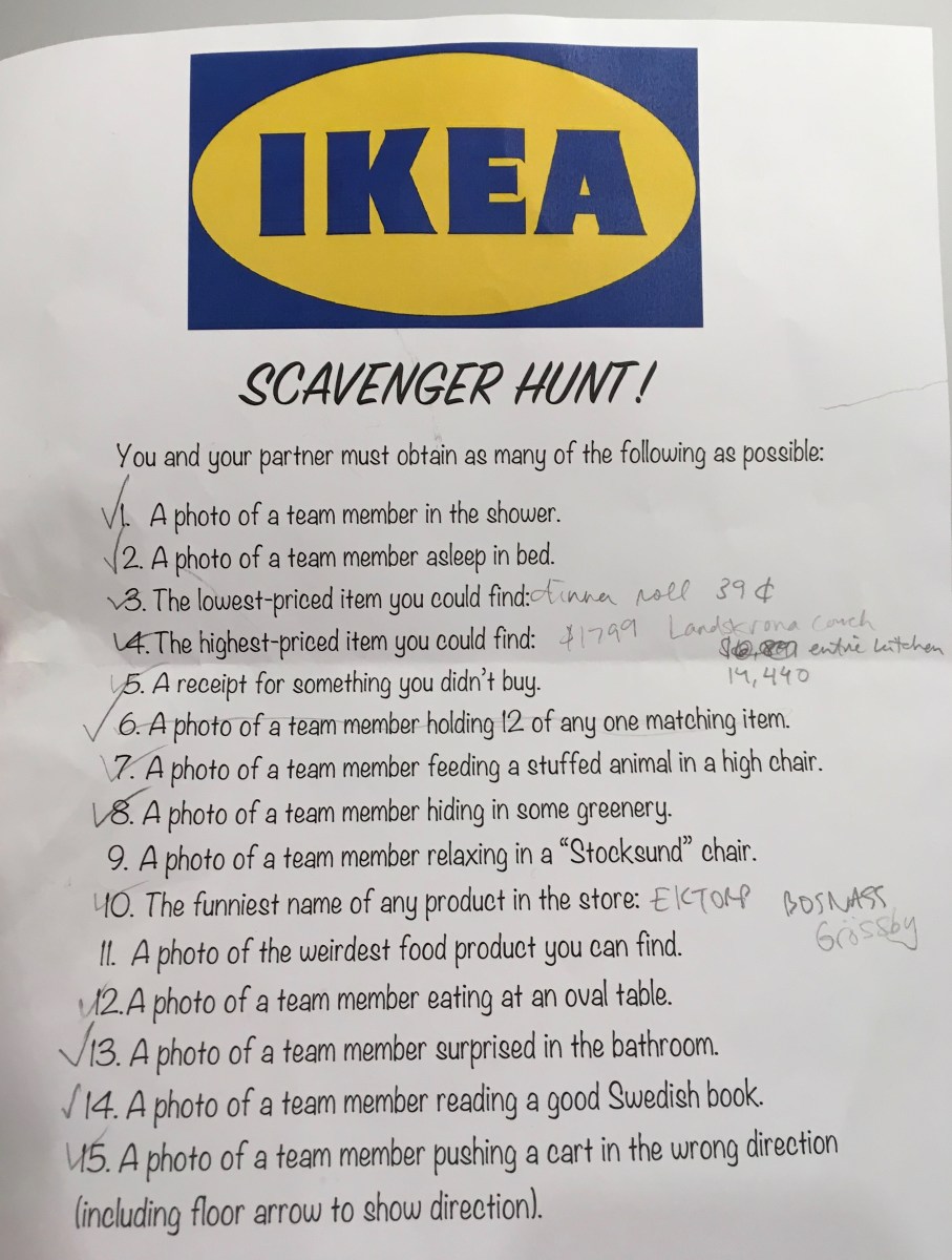 free printable mall scavenger hunt
