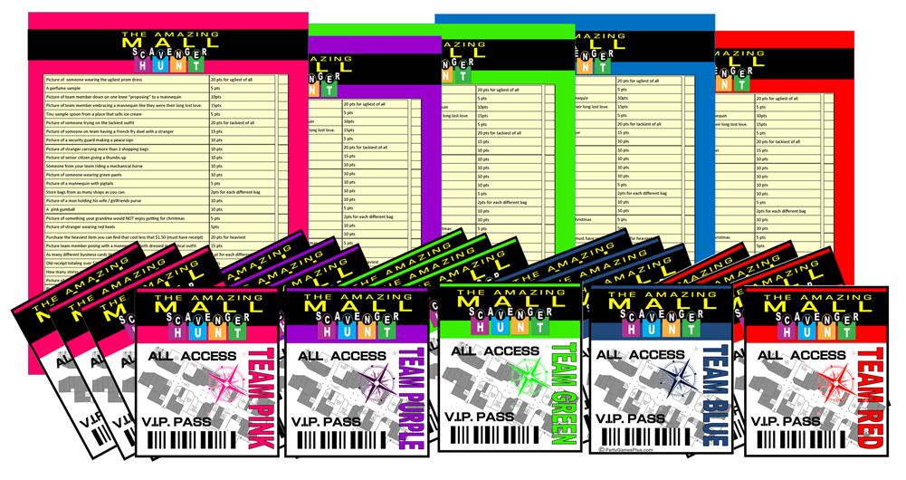 free printable mall scavenger hunt