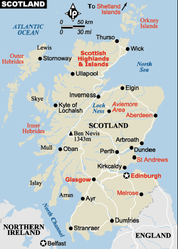 free printable map of scotland