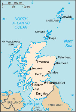 Scotland Map with Cities - Free Pictures of Country Maps
