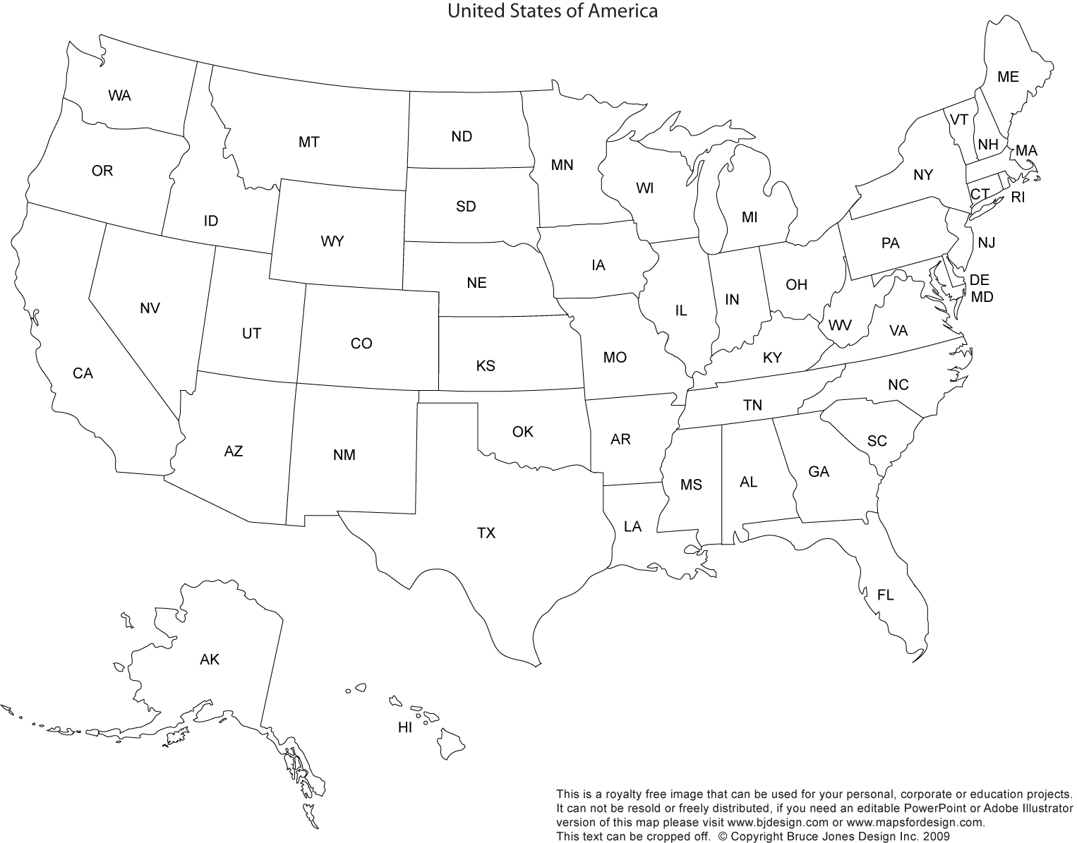 free printable map of the united states with names