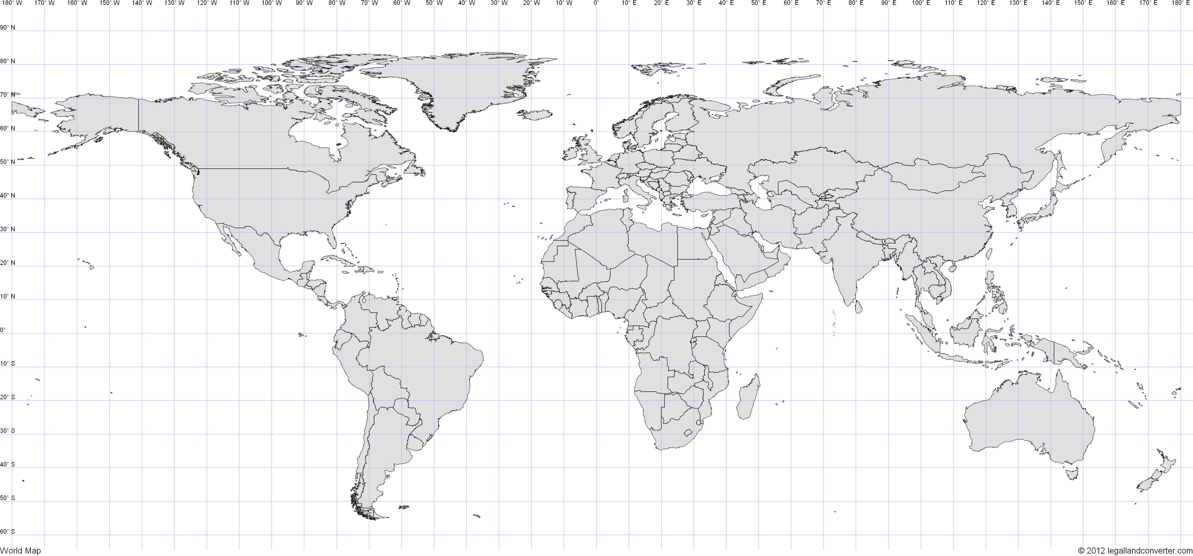 free printable map of the world with longitude and latitude