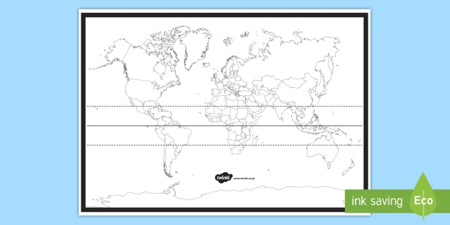 Equator Map (teacher made) - Twinkl