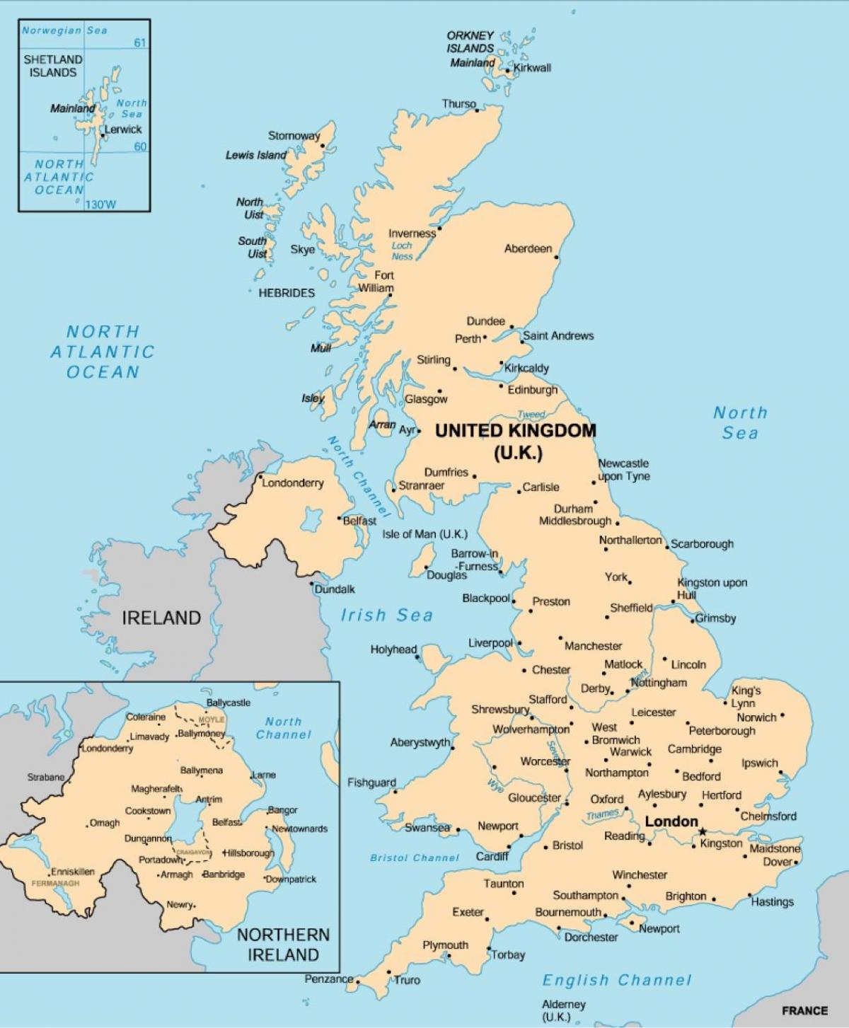 free printable map of uk towns and cities