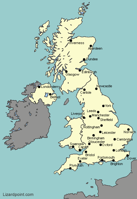 free printable map of uk towns and cities