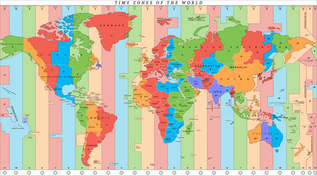 free printable map of world time zones