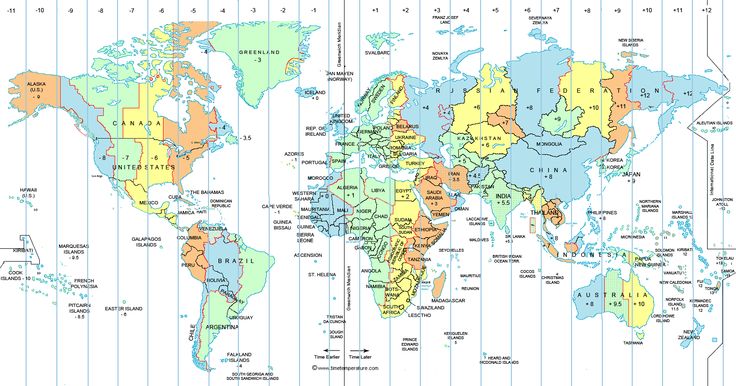 free printable map of world time zones