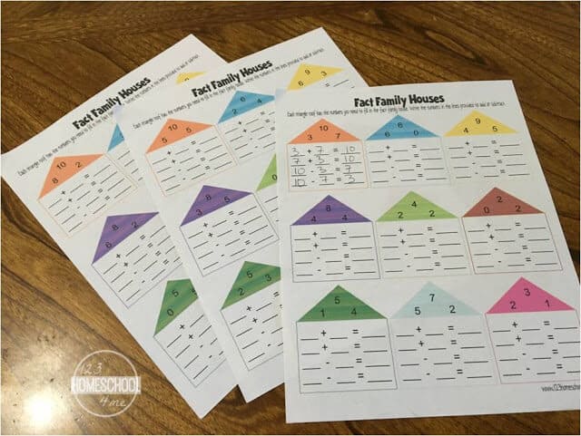 free printable math fact worksheet