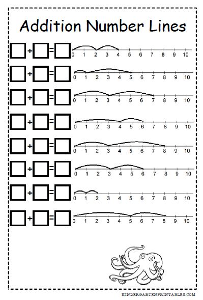 Number Line addition worksheets free printables