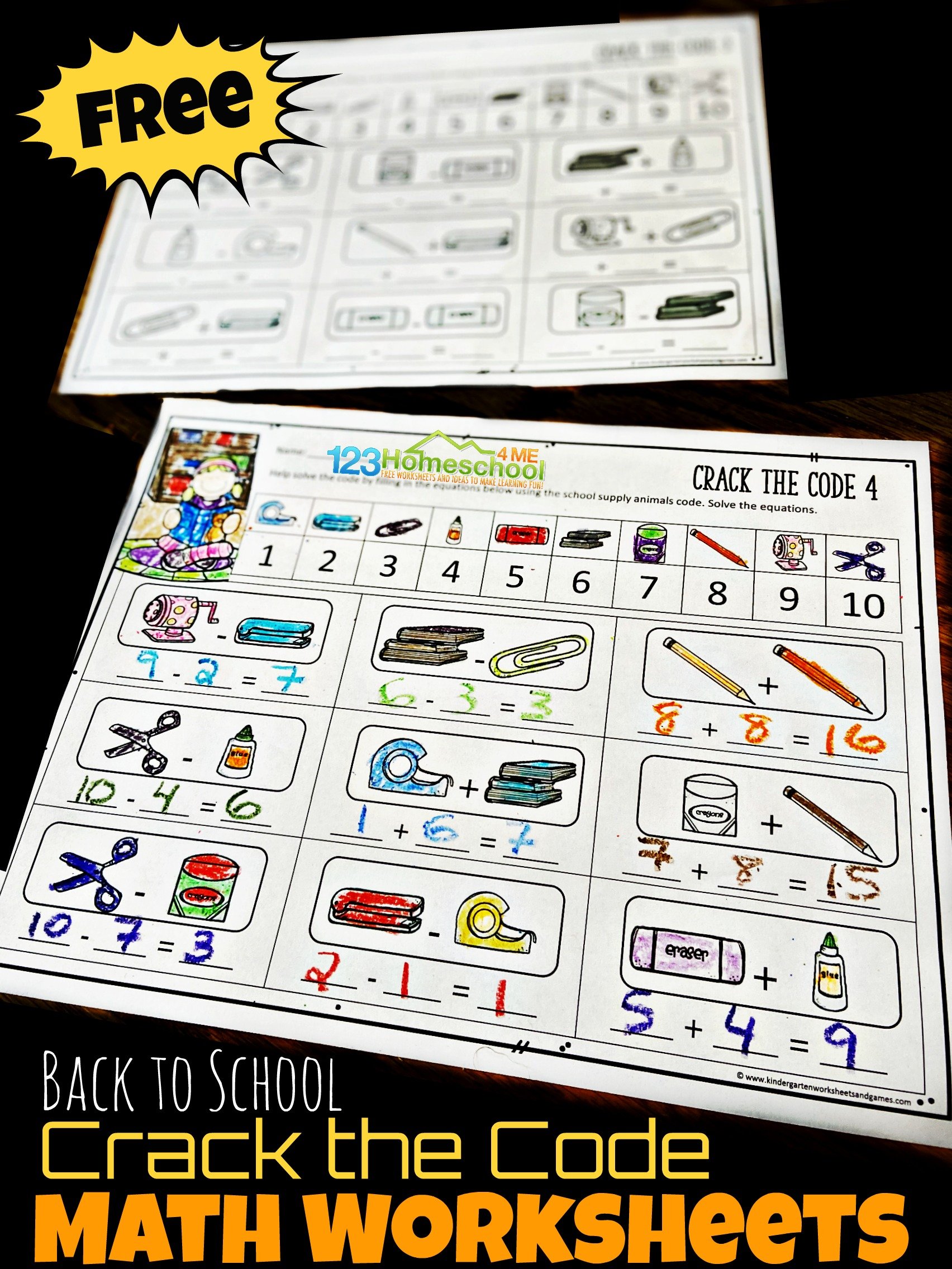 ? FREE Back to School Crack the Code Worksheets for First Day ...