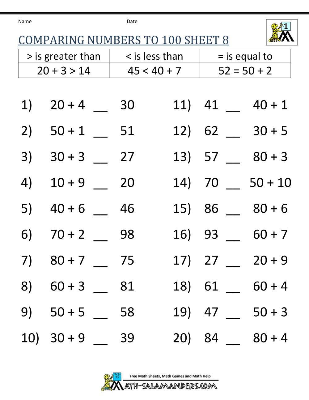 free printable math worksheet for 8th graders