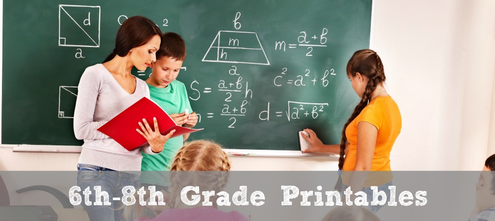 free printable math worksheet for 8th graders