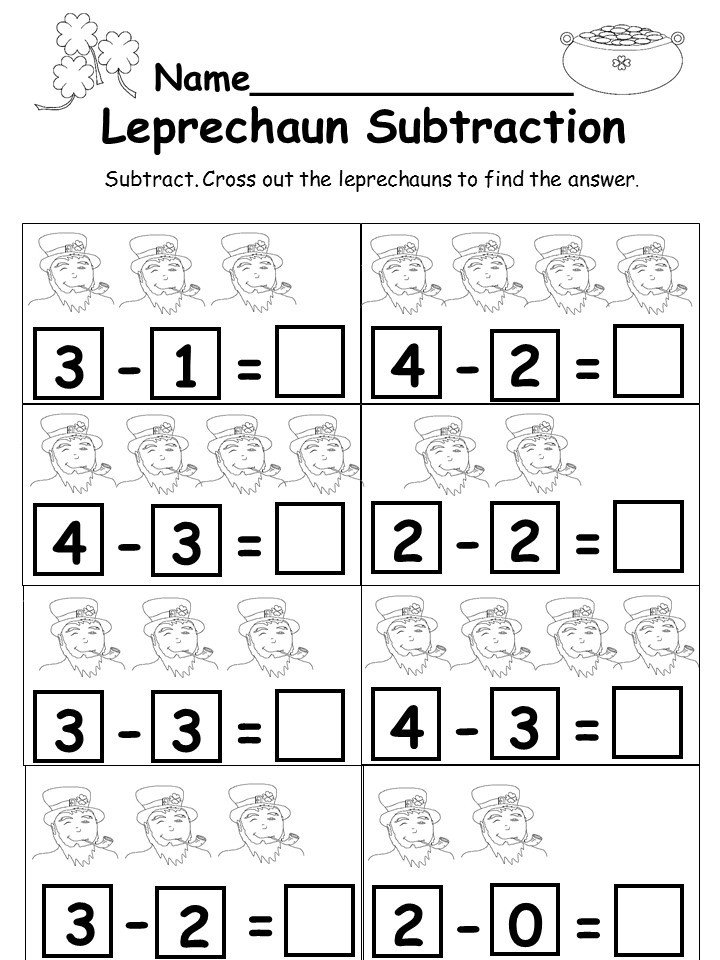 free printable math worksheet for kindergarten addition and subtraction