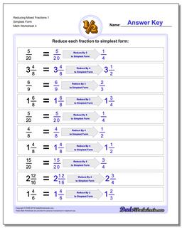 Reducing Fractions: Reducing Fractions with Wholes