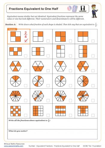 free printable math worksheets equivalent fractions