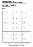free printable math worksheets equivalent fractions